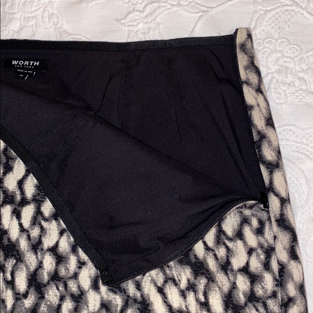 Worth 100% Wool Black & White Skirt Size 14 - Picture 3 of 13